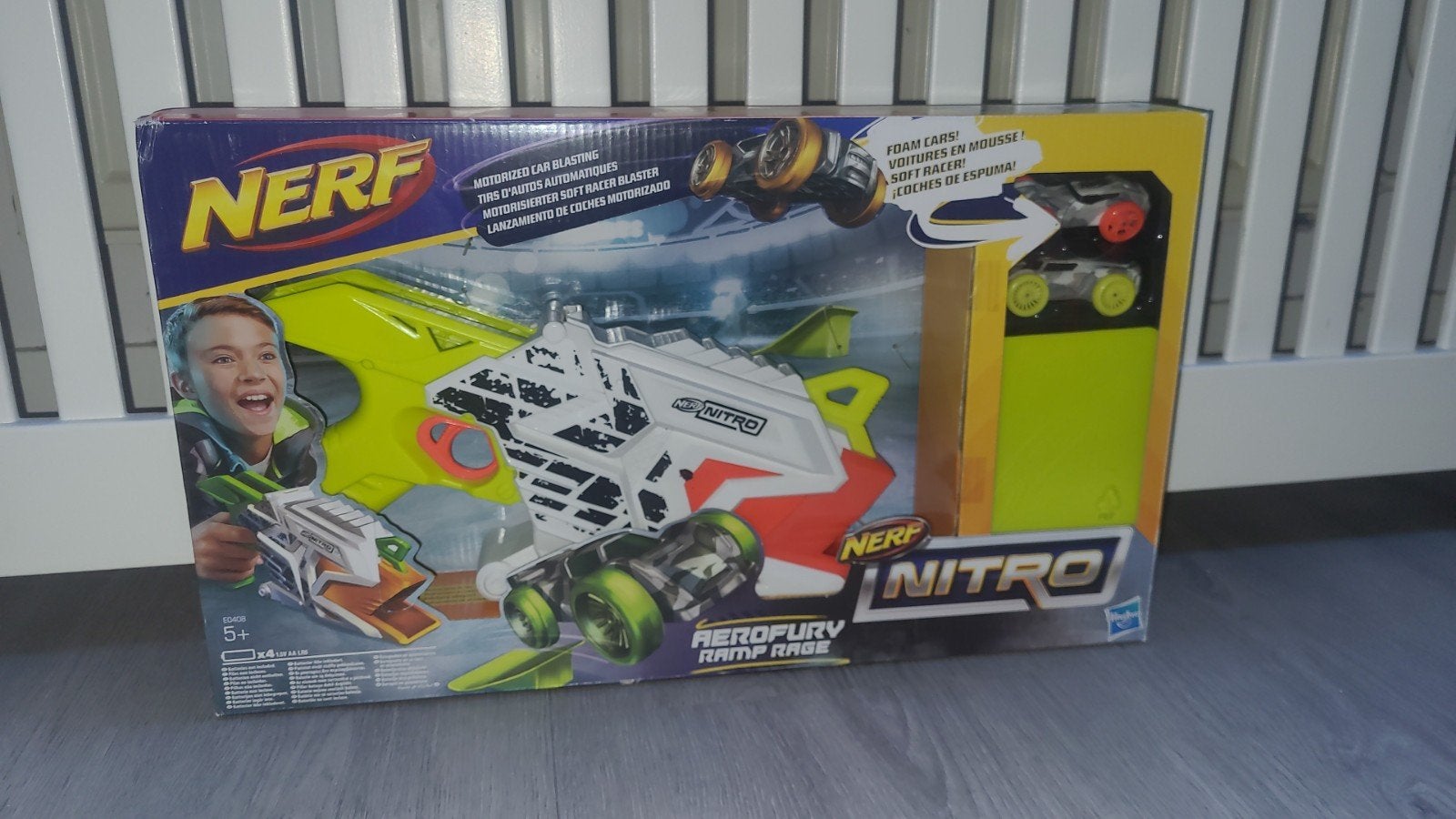 Nerf Nitro Aerofury Ramp Rage Blaster met auto's, Ophalen of Verzenden, Zo goed als nieuw