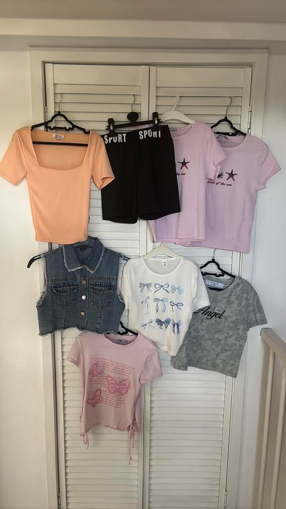 6 shirtjes broekje giltje maat 140-146, Ophalen of Verzenden, Zo goed als nieuw, Meisje, Broek
