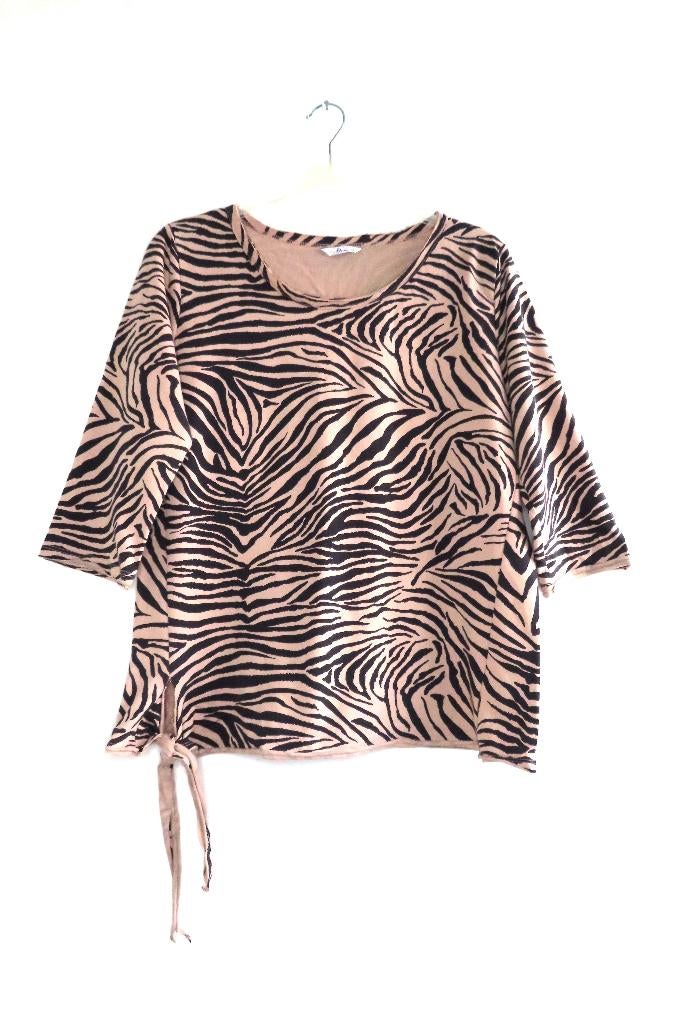 Shirt Zalmrose Zwart Zebra Miss Etam mt XL (4539), Zwart, Maat 46/48 (XL) of groter, Ophalen of Verzenden, Zo goed als nieuw