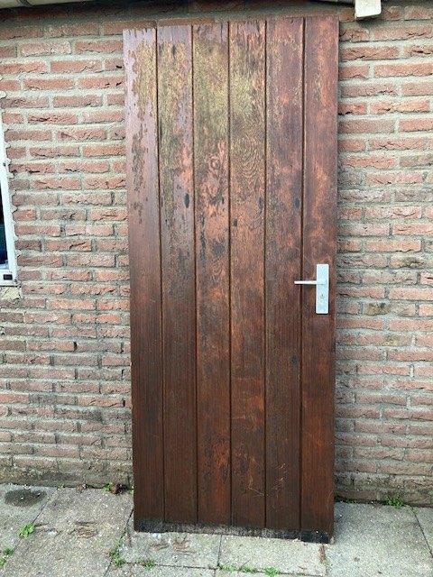 hardhouten buitendeur 197,2 x 79,6 cm., Ophalen, Gebruikt, Buitendeur, Minder dan 200 cm