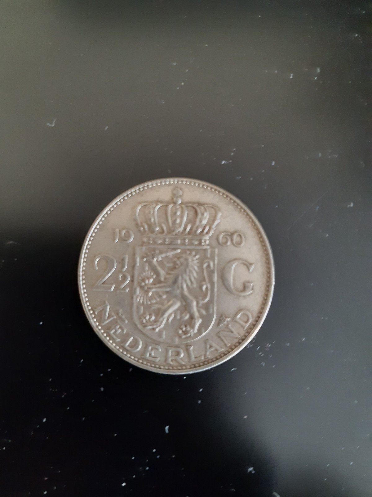Zilveren 2½ Gulden Munt Koningin Juliana 1960, Koningin Juliana, Zilver, Ophalen of Verzenden, Losse munt