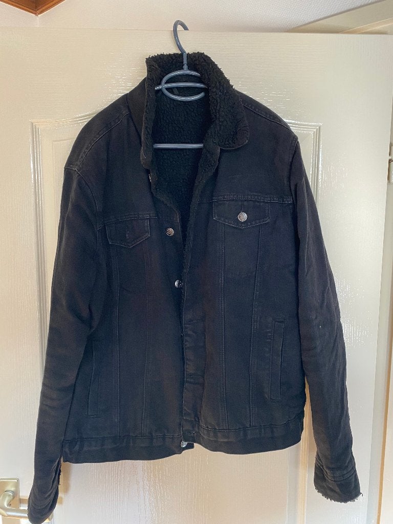 Jeans winterjas, Zwart, Maat 56/58 (XL), Ophalen of Verzenden, Gedragen
