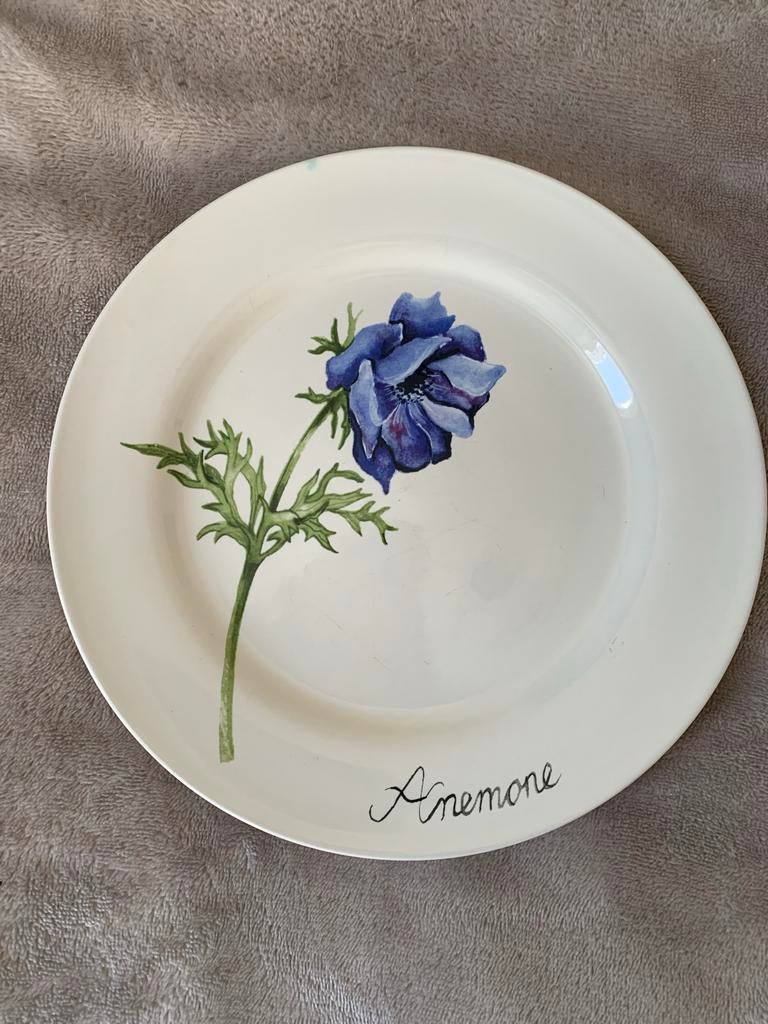 Decoratief bord met Anemone bloem - The Original World of Je, Ophalen, Keramiek, Zo goed als nieuw, Bord(en)