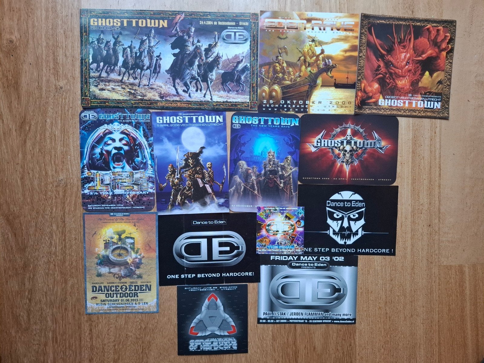 Ghosttown flyer pakket. Hardcore Gabber Thunderdome, Ophalen of Verzenden, Zo goed als nieuw, A4 of kleiner, Muziek