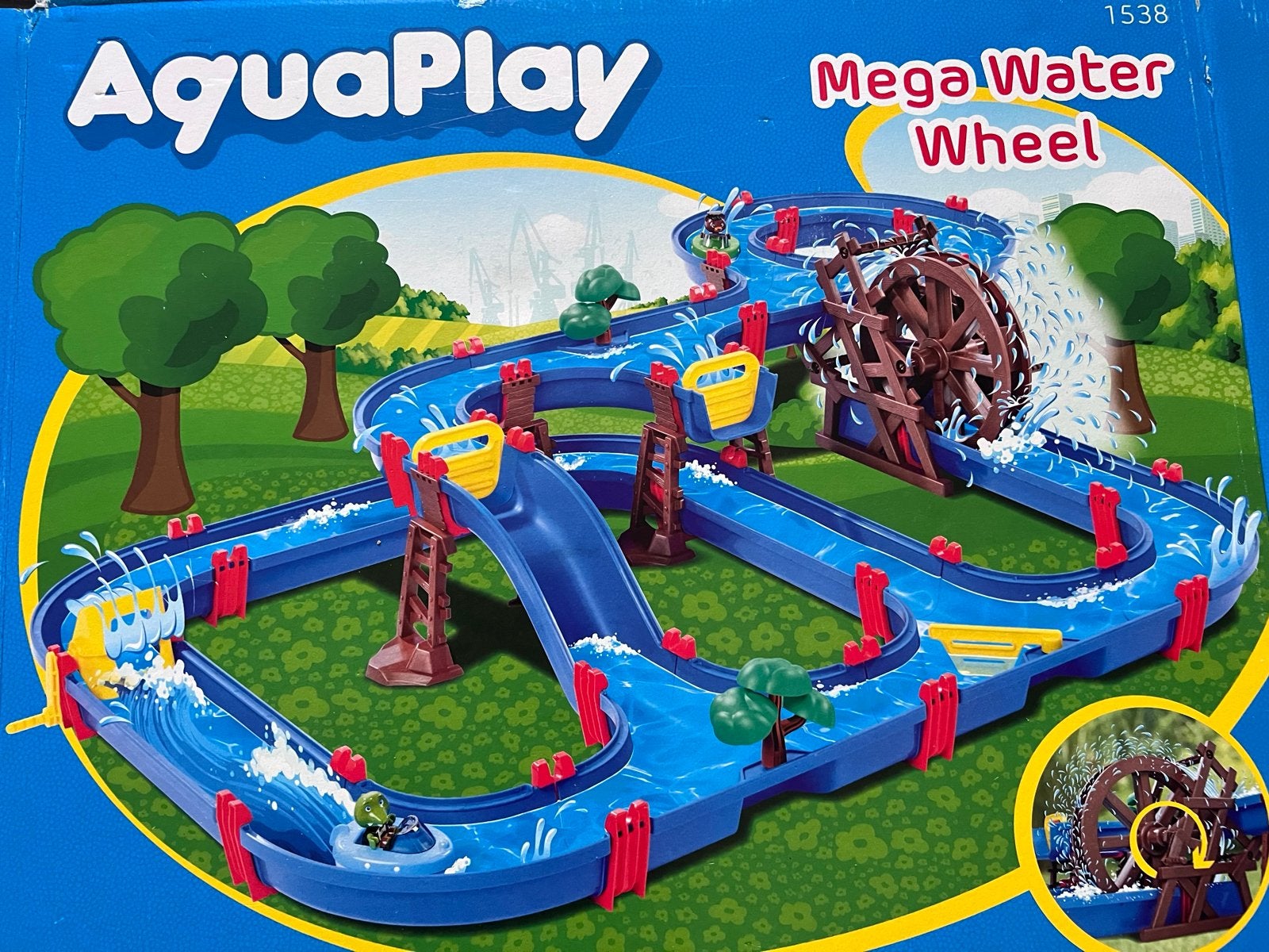 AquaPlay Mega Water Wheel Waterbaan - Zomerplezier!, Kinderen en Baby's, Ophalen, Zo goed als nieuw