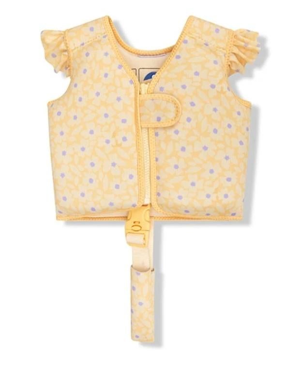 Zwemvest 1-2 jaar Geel Lila Bloemen 11-15 kg, Kinderen en Baby's, Kinderkleding | Kinder-zwemkleding, One size, Nieuw, Zwem-accessoire