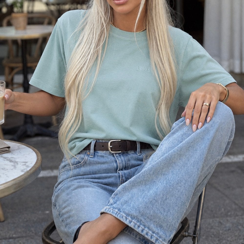 Levi’s Vintage Fit T-shirt mintgroen, Verzenden, Zo goed als nieuw, Korte mouw, Maat 34 (XS) of kleiner