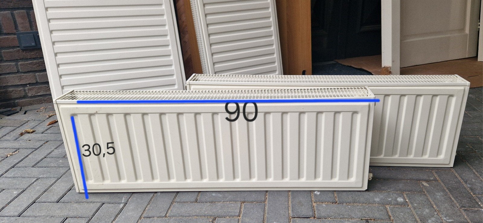4 radiatoren verschillen maten Radson creme/wit, Doe-het-zelf en Verbouw, Verwarming en Radiatoren, Ophalen, 60 tot 150 cm, Radiator