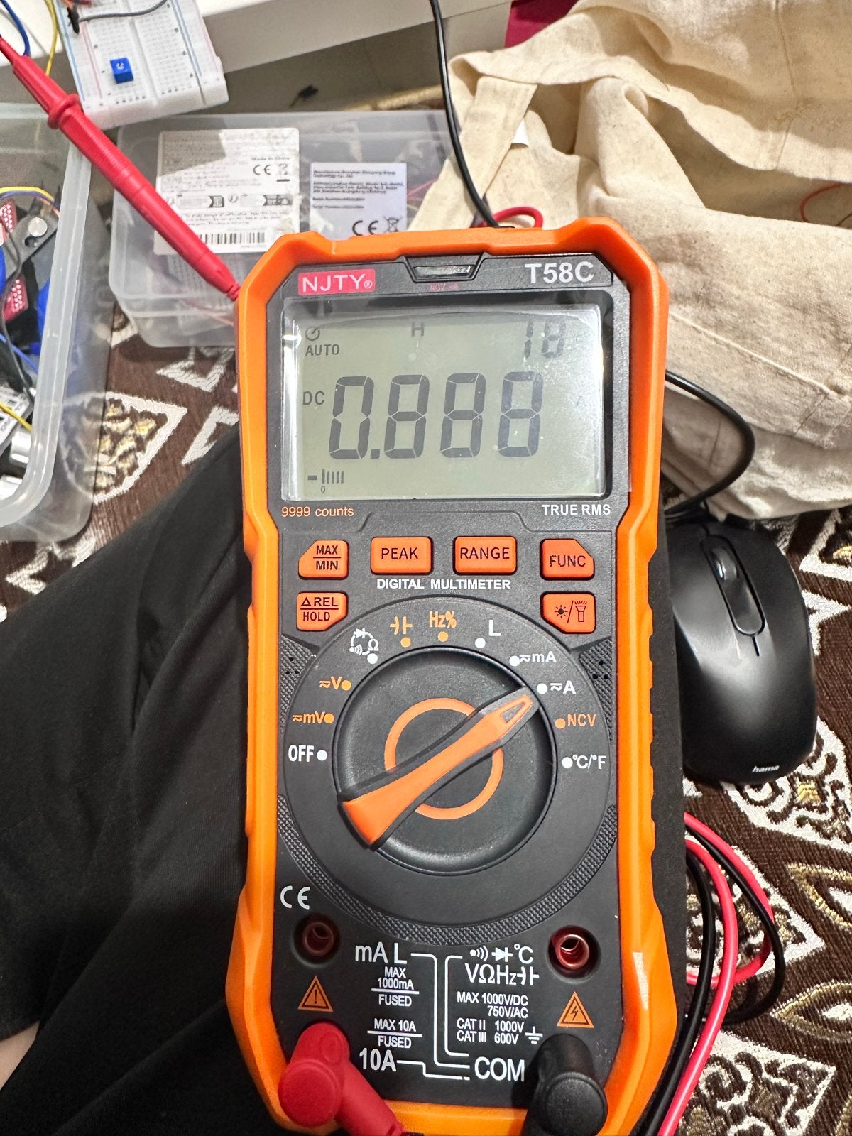 NJTY T58C Digitale Multimeter - Zo goed als nieuw, Doe-het-zelf en Verbouw, Meetapparatuur, Ophalen of Verzenden, Zo goed als nieuw