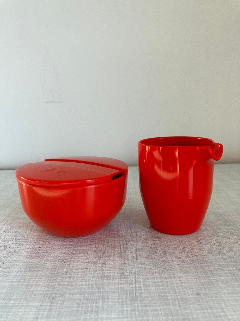 Mepal retro design melk en suiker stel, Caravans en Kamperen, Ophalen of Verzenden, Gebruikt