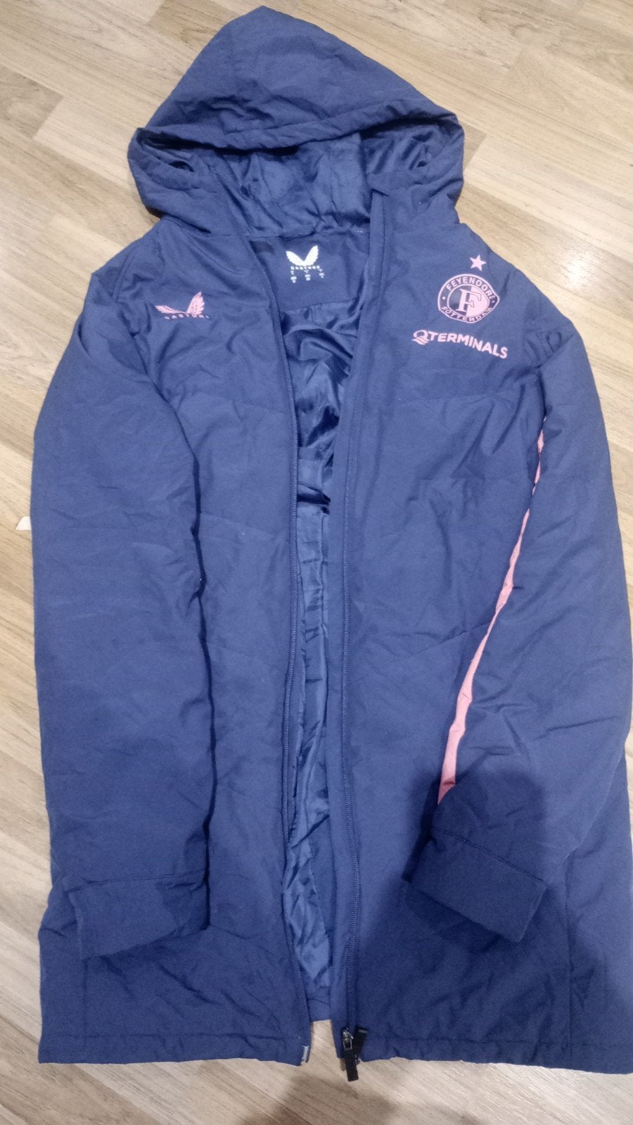 Feyenoord Castore Winterjas Maat S, Ophalen of Verzenden, Zo goed als nieuw, Blauw