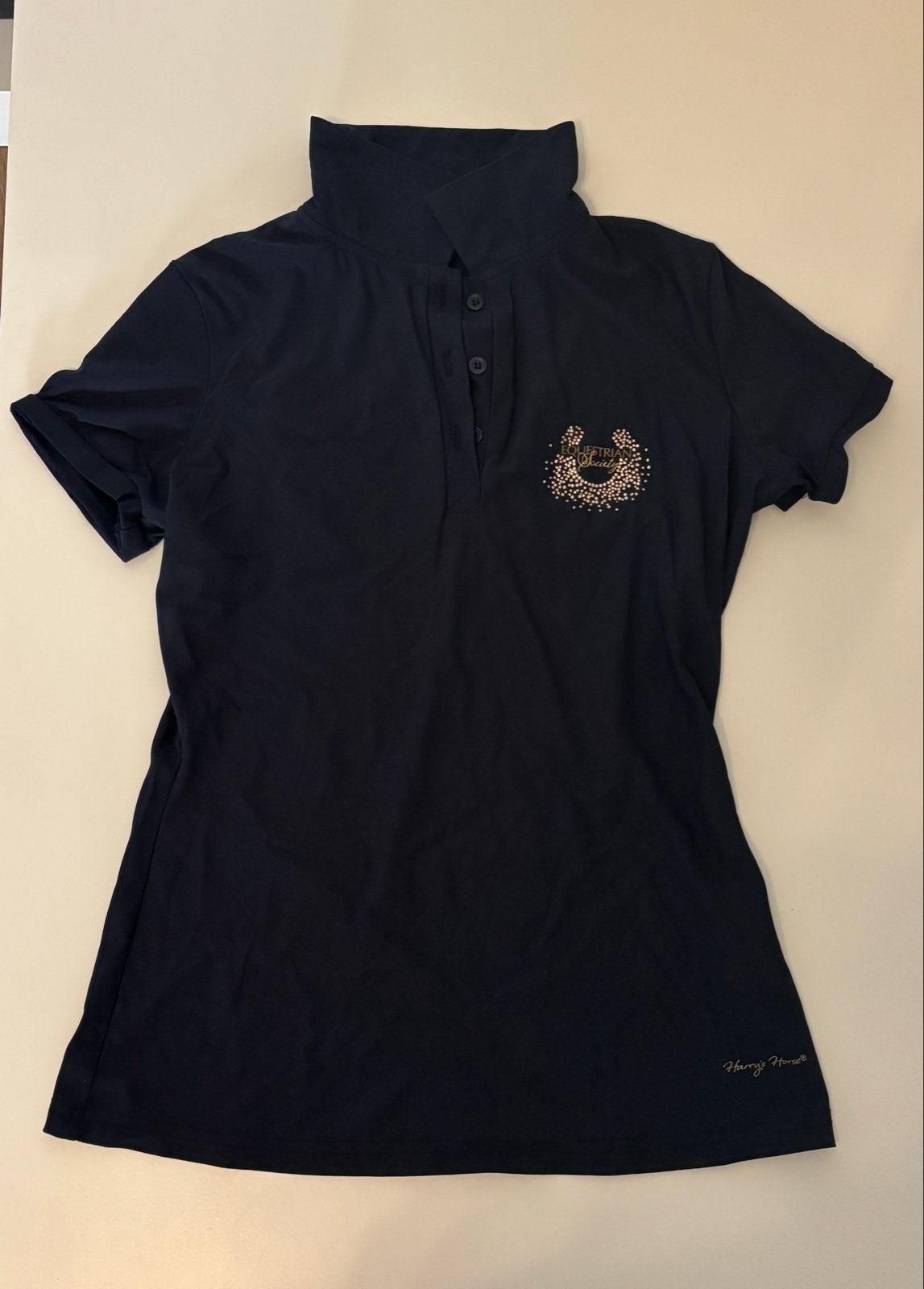 Harry's Horse Equestrian Society Polo Shirt Maat S, Blauw, Ophalen of Verzenden, Zo goed als nieuw, Korte mouw