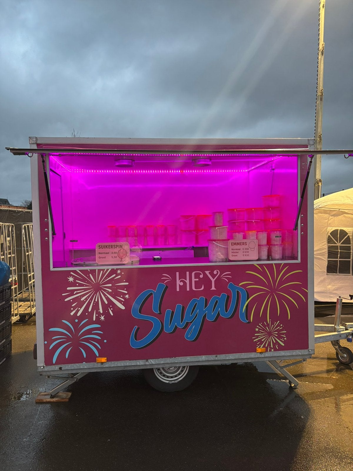 Suikerspin kraam - food truck - verkoopwagen, Ophalen