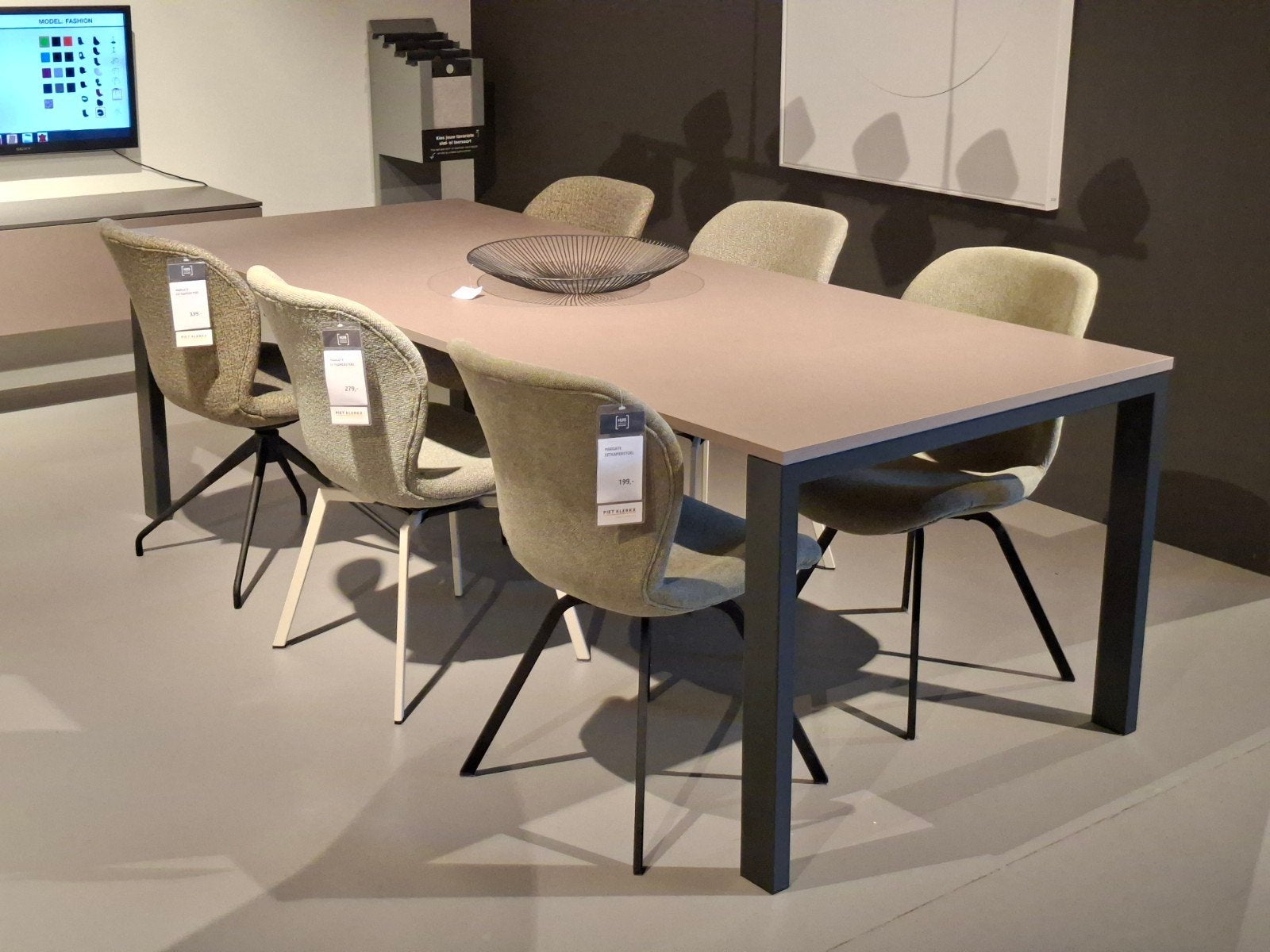 Showroommodel Eetkamertafel Titolo prisma 240x100, Ophalen, Metaal, Rechthoekig, Nieuw