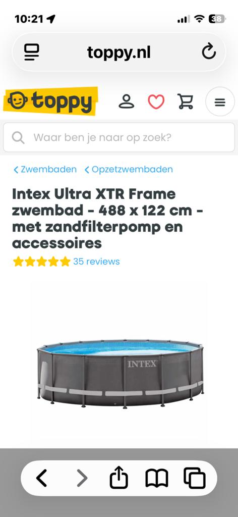 Intex Ultra XTR Frame zwembad 488x122cm met zandfilterpomp, Tuin en Terras, Zwembaden, Zo goed als nieuw, Opzetzwembad, 120 cm of meer