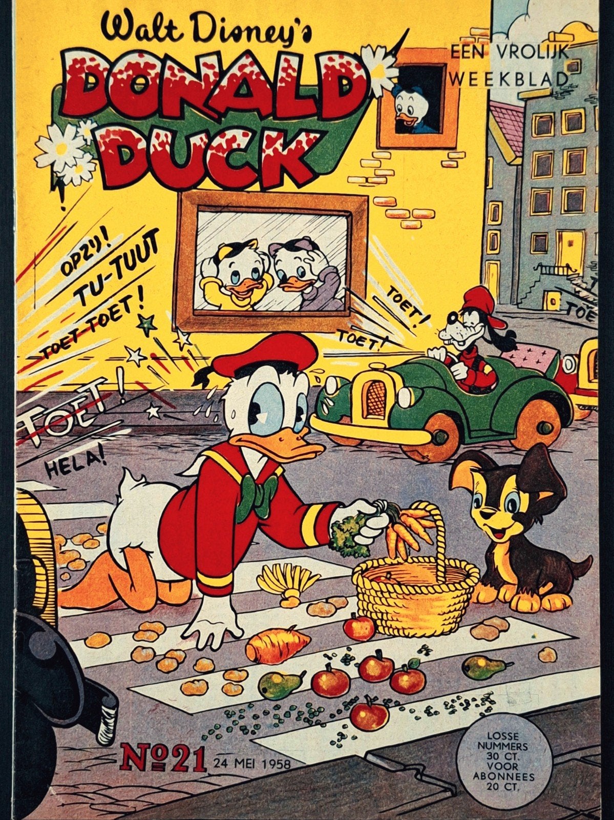 Donald Duck 1958 nr. 21, Boeken, Eén stripboek, Ophalen of Verzenden, Zo goed als nieuw