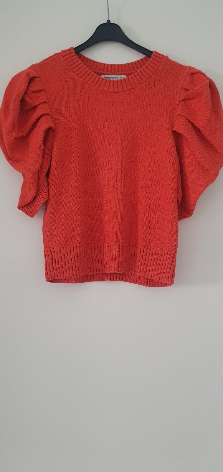 Oranje gebreide trui met pofmouwen stradivarius M, Maat 38/40 (M), Oranje, Ophalen of Verzenden, Zo goed als nieuw
