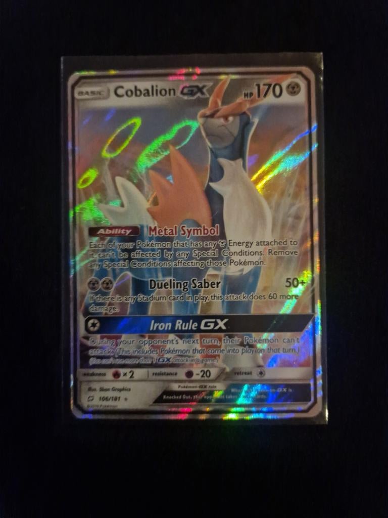 Cobalion GX Pokémon Kaart 196/181, Ophalen of Verzenden, Zo goed als nieuw, Losse kaart, Foil