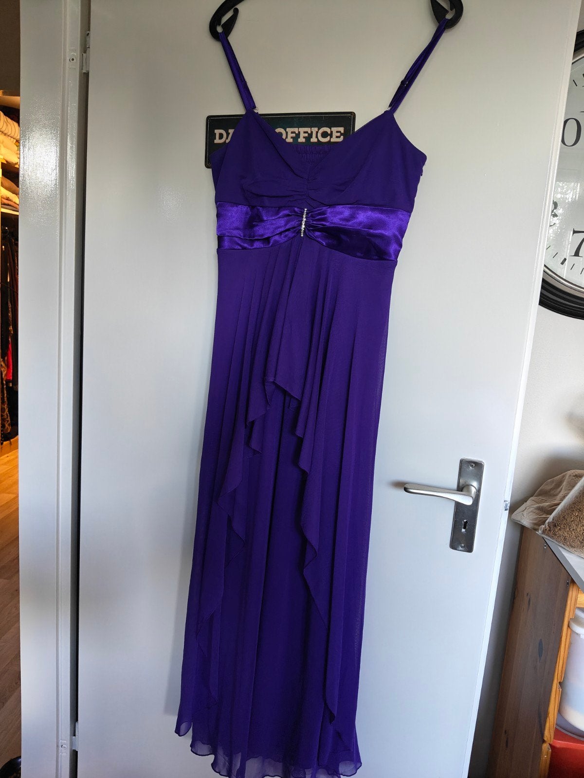 Paarse lange japon, maat 36/38, Kleding | Dames, Ophalen of Verzenden, Gedragen, Paars, Onder de knie