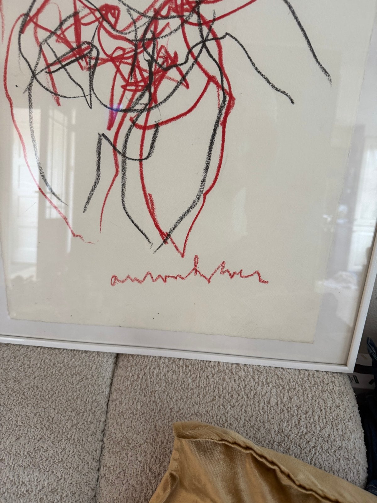 Expressieve krijttekening Anton Heyboer (1924-2005), Ophalen