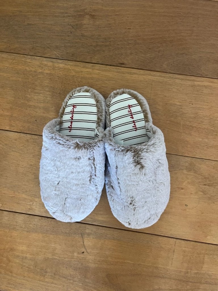 HEMA Faux Fur Pantoffels - Beige/Roze - Maat 40-41, Kleding | Dames, Beige, Ophalen of Verzenden, Zo goed als nieuw, HEMA