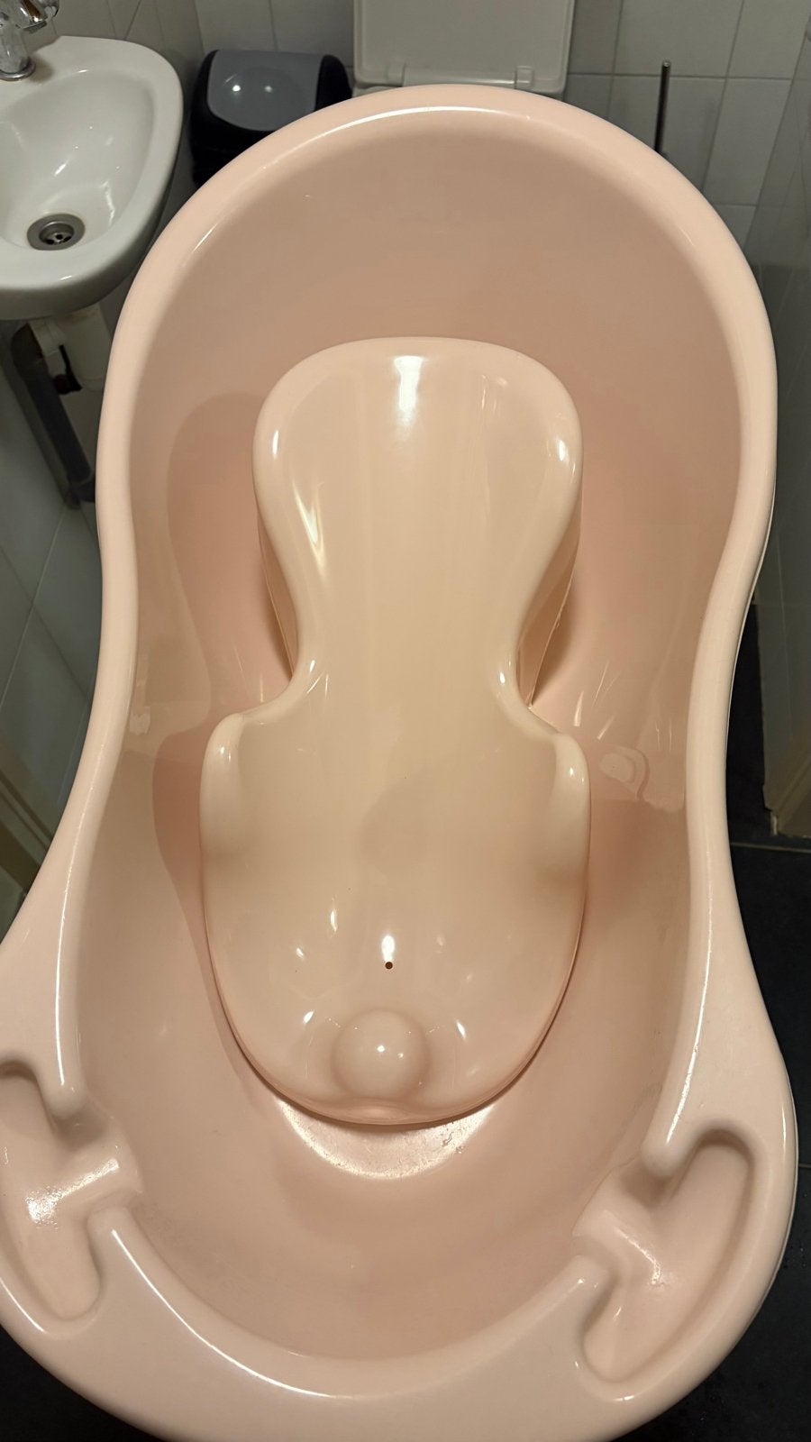 Roze babybadje met standaard, Kinderen en Baby's, Ophalen, Gebruikt, Badje, Standaard