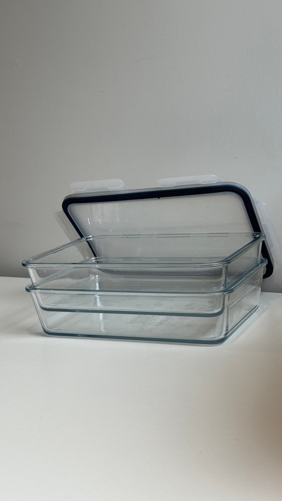 Set of 2 IKEA 365+ Glass Food Containers with Snap-Lock Lids, Ophalen
