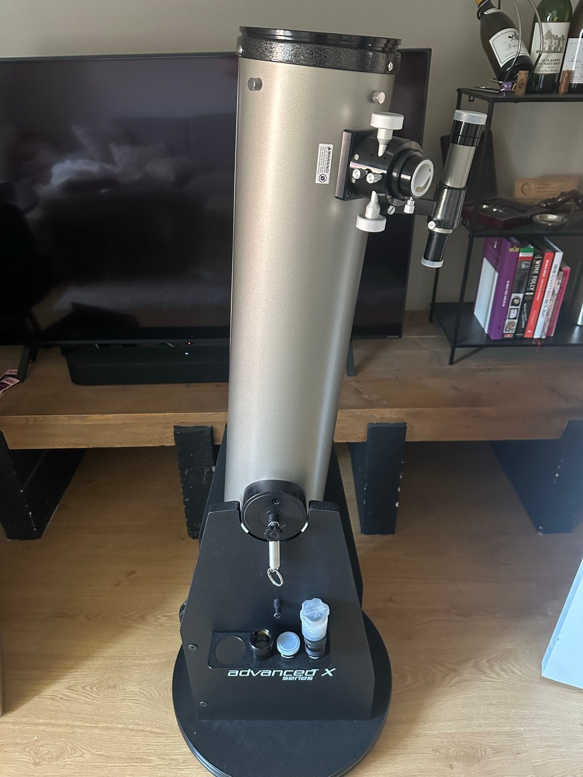 Omegon Dobson telescoop Advanced X N 152/1200, Ophalen, 200 mm of meer, Met statief, Spiegeltelescoop (reflector)