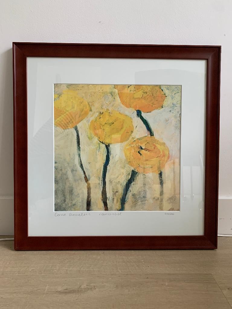 Hele mooie Lithografie Corine Annelies Ranonkel gesigneerd, Ophalen