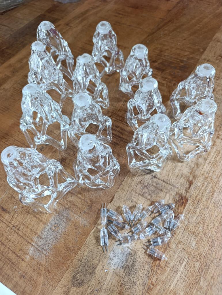 13 Vintage Glazen IJskapjes Designlamp (11 & 9 cm) + Lampjes, Ophalen of Verzenden