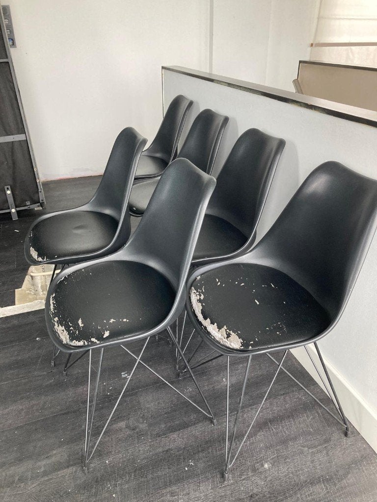 Eetkamerstoelen, Huis en Inrichting, Stoelen, Ophalen, Gebruikt, Zwart, Metaal