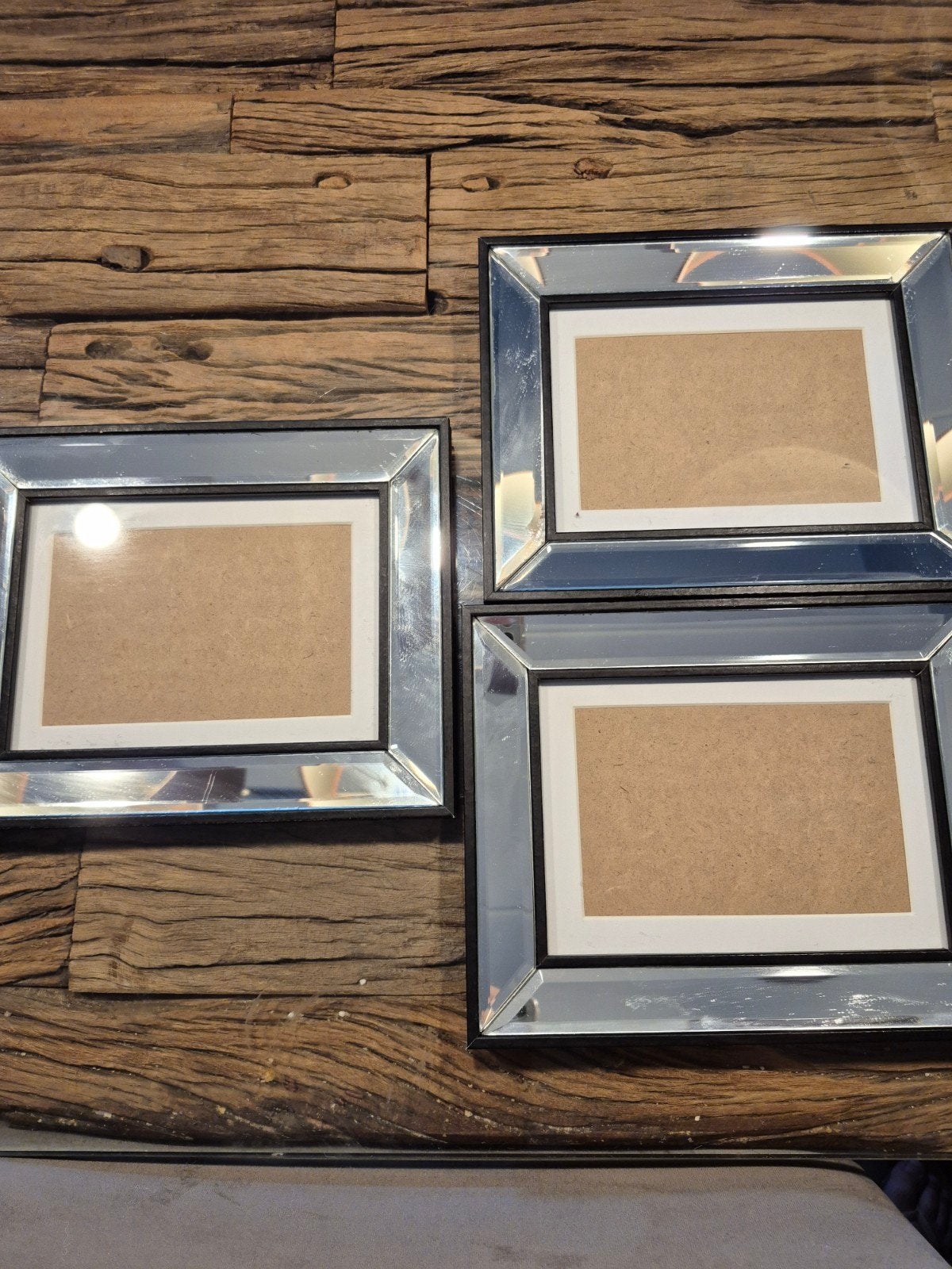Spiegelfotolijstjes - 3 stuks, nette staat, Ophalen, Gebruikt, Glas, Fotolijst