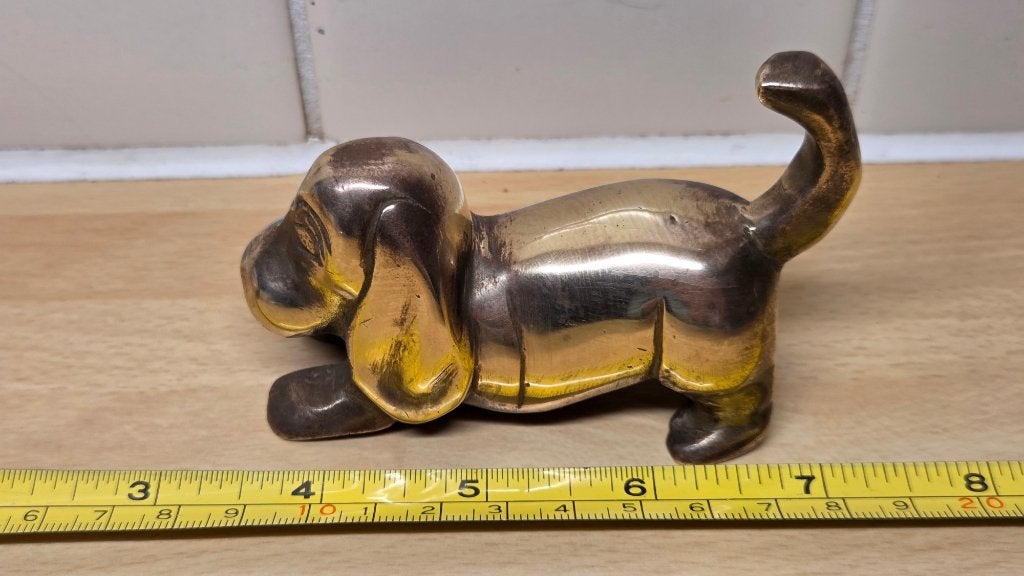 Messing puppy hondje, Antiek en Kunst, Antiek | Koper en Brons, Ophalen of Verzenden, Koper