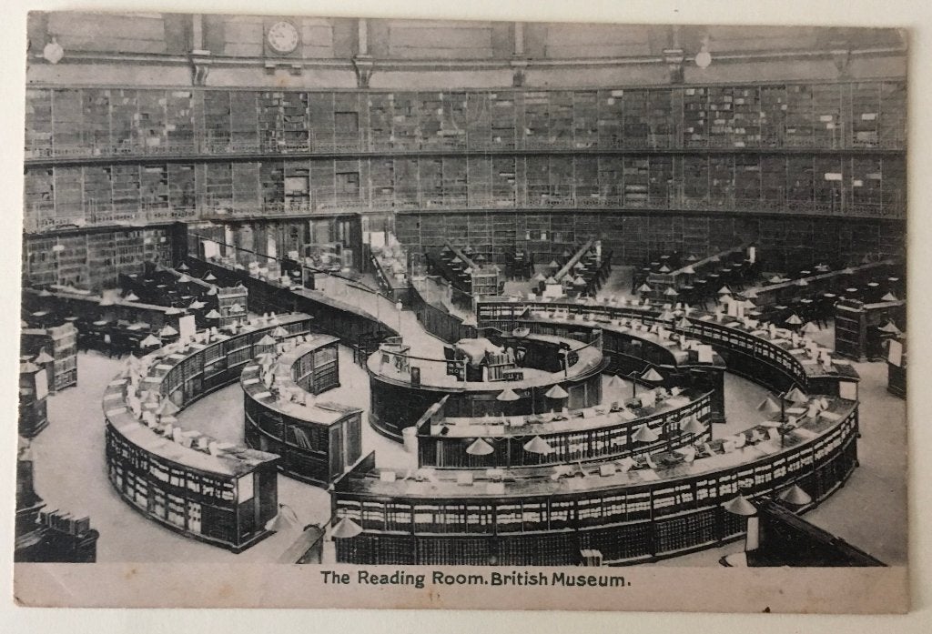 Prentbriefkaart: The Reading Room British Museum., Ophalen of Verzenden, Voor 1920, Gelopen, Overige thema's