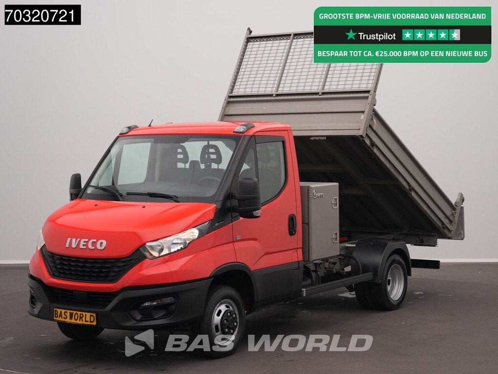 Iveco Daily 35C12 Kipper met Kist Dubbellucht 3,5t Trekhaak, Auto's, Stof, Euro 6, Iveco, 116 pk