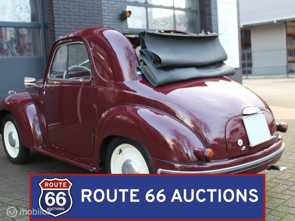 Fiat 500c Topolino | 1955 | Route 66 Auctions, Auto's, Oldtimers, Overige carrosserieën, Zwart, Bedrijf, Handgeschakeld