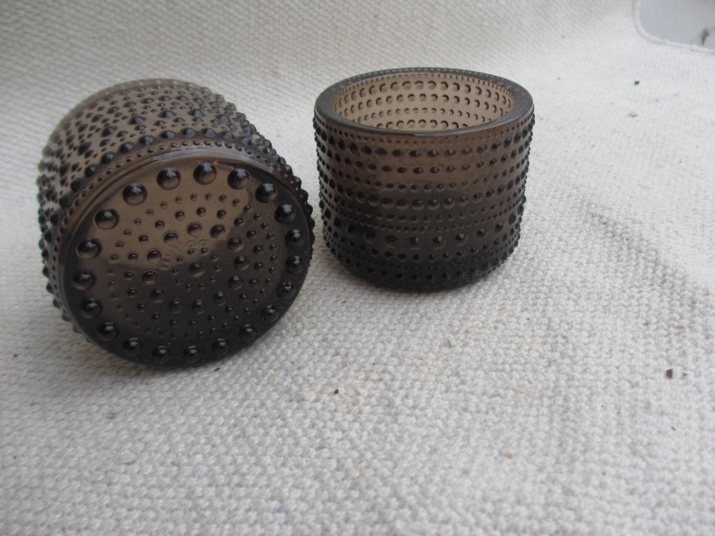 Iittala Kastelhelmi (2x) en Nappi (3x) waxinelichthouders, Gebruikt, Meerkleurig, Waxinelichthouder, Ophalen of Verzenden