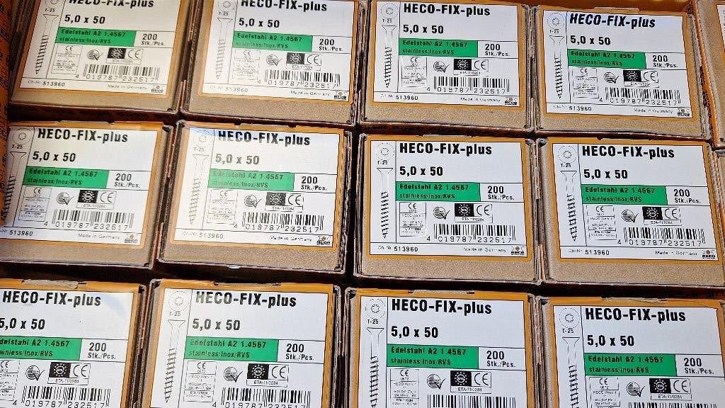 Grote Partij HECO 5,0x50 RVS Schroeven! 5,0 x 50mm, Overige materialen, ., Nieuw, Ophalen of Verzenden