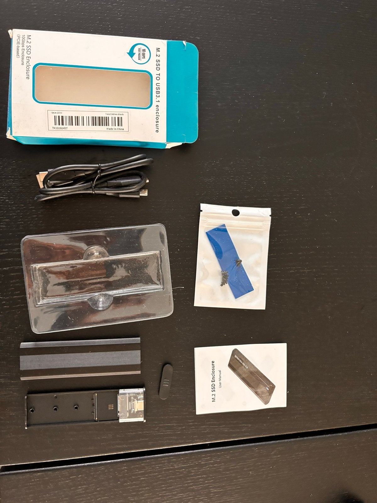 Externe SSD Behuizing USB-C - Zwart, Computers en Software, Harde schijven, Ophalen, Server, SSD, Zo goed als nieuw