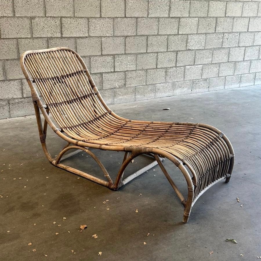 Rotan ligbed, Tuin en Terras, Ligbedden, Ophalen, Zo goed als nieuw, Rotan