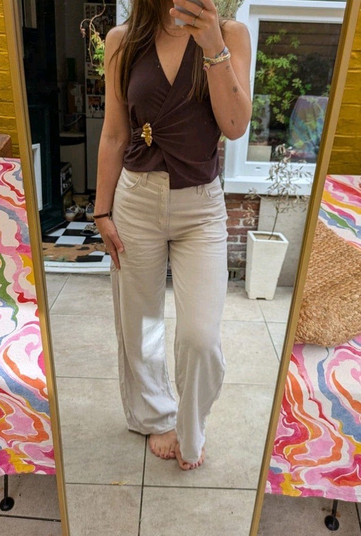 Levi's linnen broek, Kleding | Dames, Beige, Ophalen of Verzenden, Zo goed als nieuw, Maat 36 (S)
