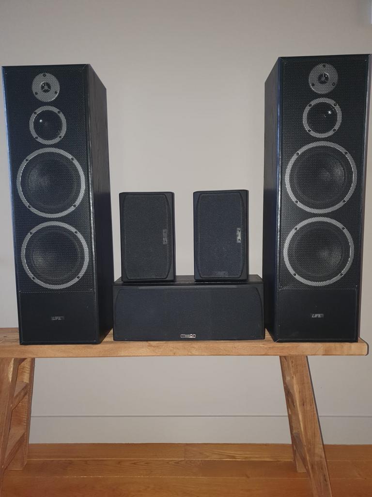 Mission en Life luidsprekerset, Audio, Tv en Foto, Luidsprekers, Gebruikt, Complete surroundset, 120 watt of meer, Ophalen