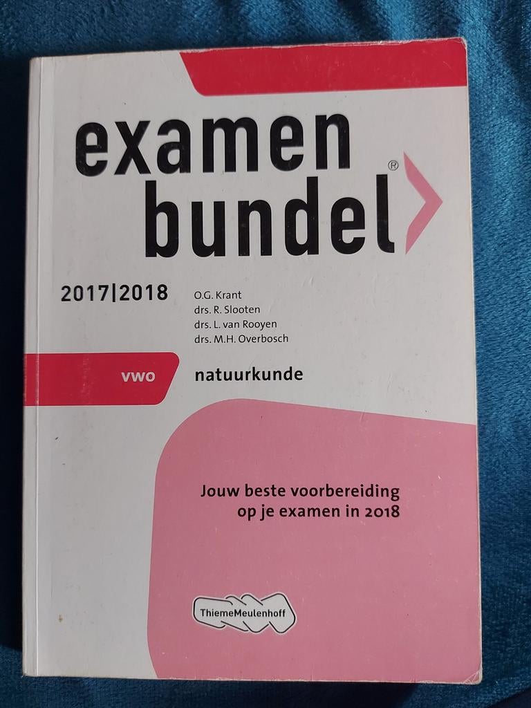 Examenbundel VWO Natuurkunde 2017-2018, Ophalen of Verzenden, Gelezen, VWO, Natuurkunde