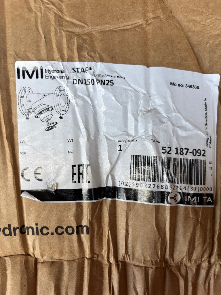 SPLINTERNIEUWE IMI TA STAF-SG DN150 PN25 Inregelafsluiter, Minder dan 30 cm, Cv-ketel of Combi-ketel, Nieuw, Minder dan 60 cm