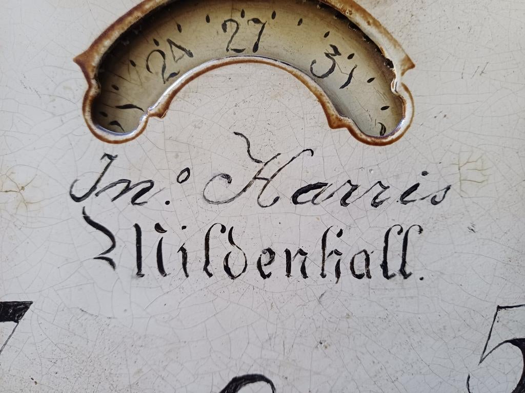 Antieke staande klok van Wm. Harris, Mildenhall, Ophalen of Verzenden