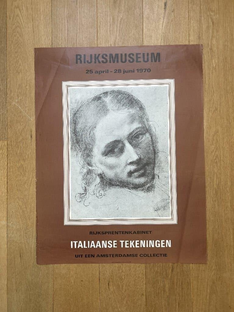 Vintage 1970 Rijksmuseum Exhibition Poster, Ophalen of Verzenden, Gebruikt