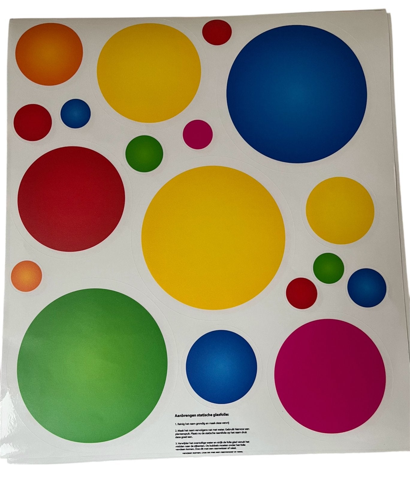 Raamstickers statische folie - gekleurde Confetti carnaval, Ophalen of Verzenden, Zo goed als nieuw, Versiering, Carnaval