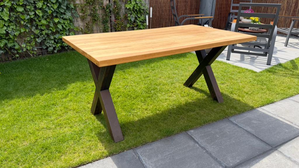 Eiken tafel 160x90x75 cm - Robuust en Stijlvol, Ophalen, Gebruikt, Rechthoekig, Hout