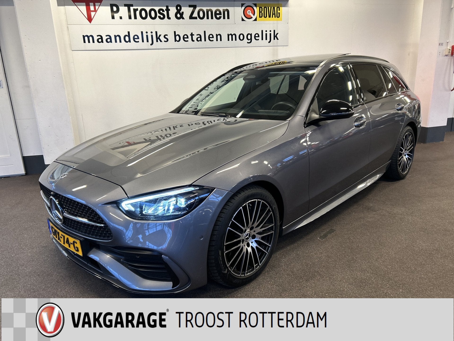 Mercedes-Benz C-Klasse Estate 200 4MATIC AMG Line | Panorama, Auto's, Dealer onderhouden, 15 km/l, 4 cilinders, Met garantie (alle)