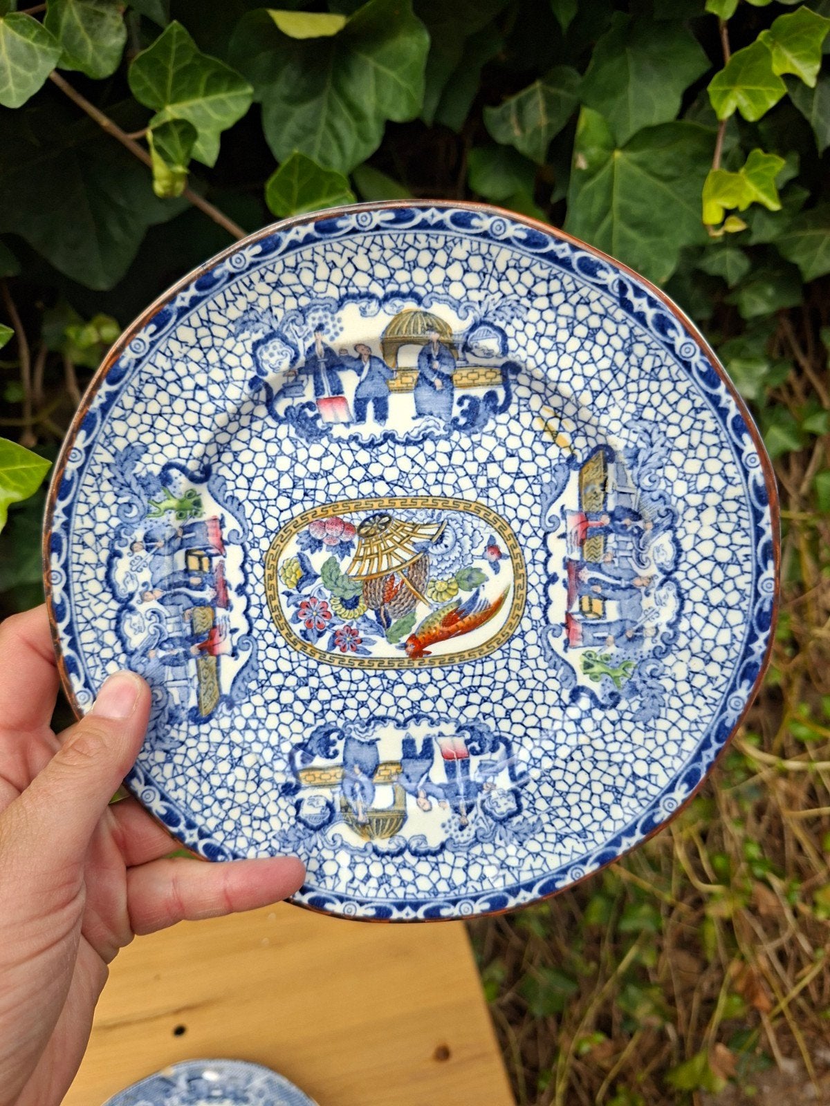 Antiek William Adams Chinees Patroon Bord - 1750, Antiek en Kunst, Antiek | Servies los, Ophalen